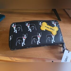 Marc Tetro Long Zipper Boston Terrier  Wallet NWT